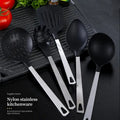 Cooking Utensil Set Premium 5 Piece Kitchen Utensil Set - Stainless Steel Handle And Nylon Faucet, Non-Stick, Heat Resistant, For Home, Kitchen Gift